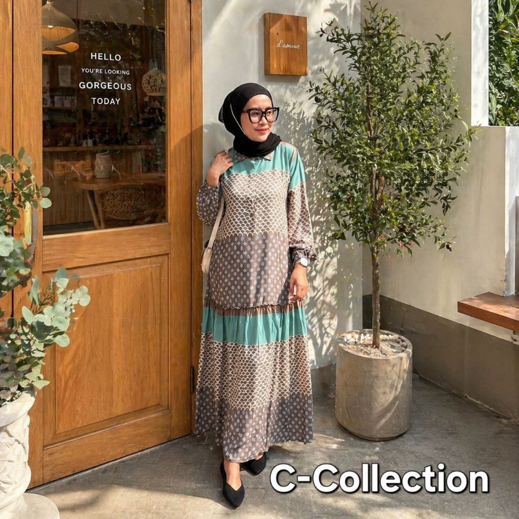 DENADA DRESS GAMIS PREMIUM/GAMIS MOTIF BAHAN RAYON PREMIUM
