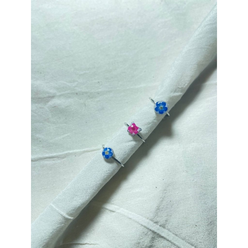 [Custom] [Ready Stok] AYFLORIA - Cincin Resin Bunga Asli [Silver] [Gold] [Adjustable]