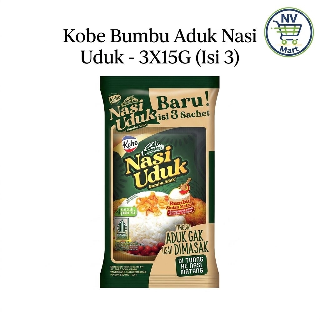 Kobe Bumbu Aduk Nasi Uduk (Isi 3 Sachet) - Nasi Uduk Gurih Instan