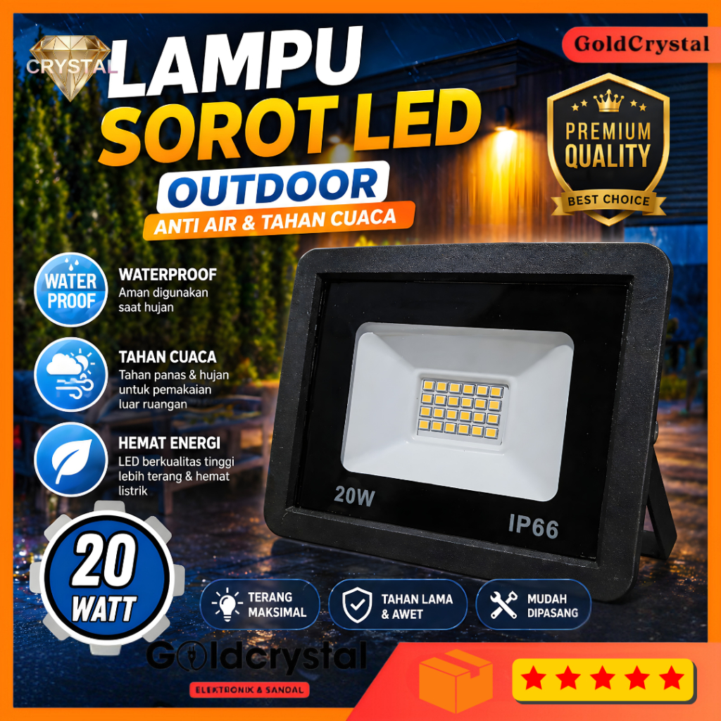 Lampu Sorot LED SMD IP66 20 Watt WaterProof Lampu Tembak Lampu Outdoor Lampu Taman