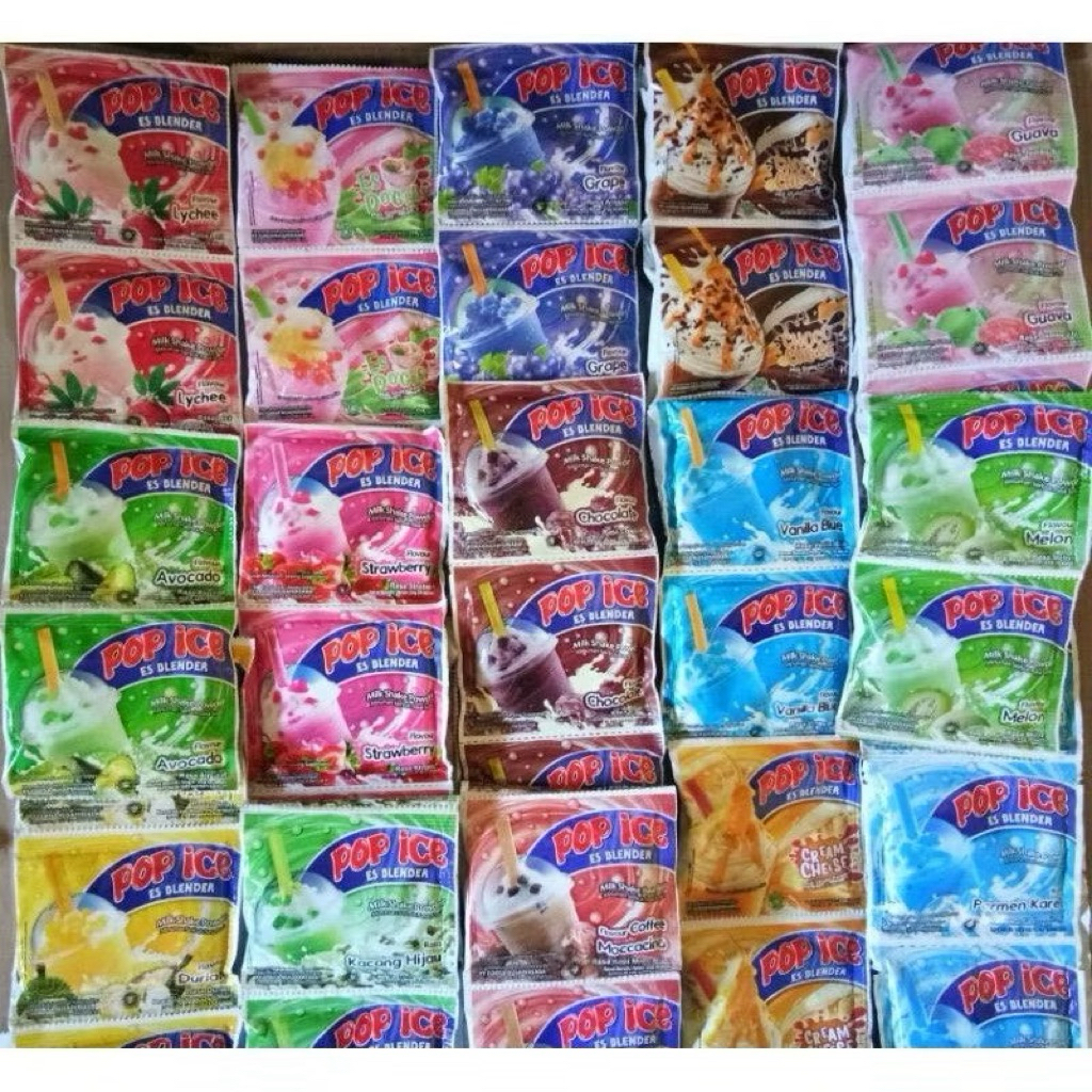 POP ICE 1 RENTENG/10PCS MINUMAN SACHET TERLENGKAP ES BLENDER ECERAN ALL VARIAN
