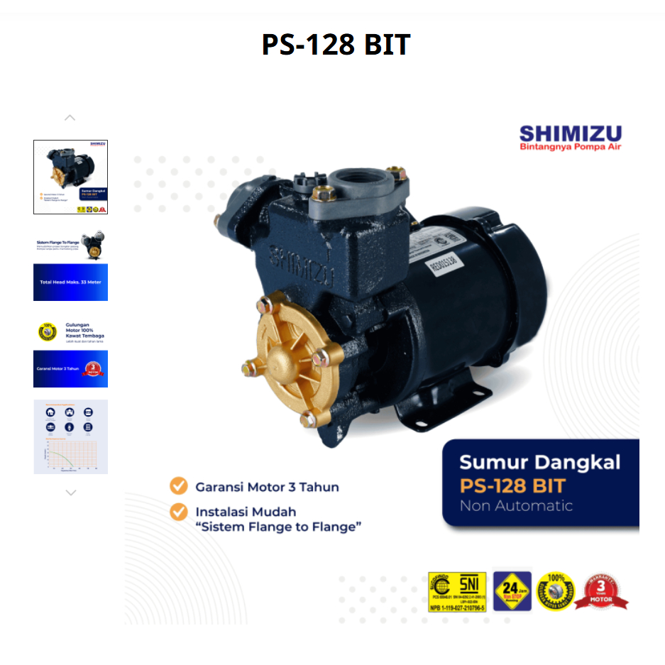 POMPA AIR SHIMIZU NON OTOMATIS ps 128 ps128 BIT