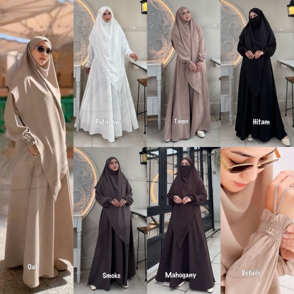 MECCA SYAR’I BY ARSY HIJAB SET SYARI CADAR FK SET UMROH HAJI ABAYA GAMIS ANTI UV SET SYARI OOTD SYAR