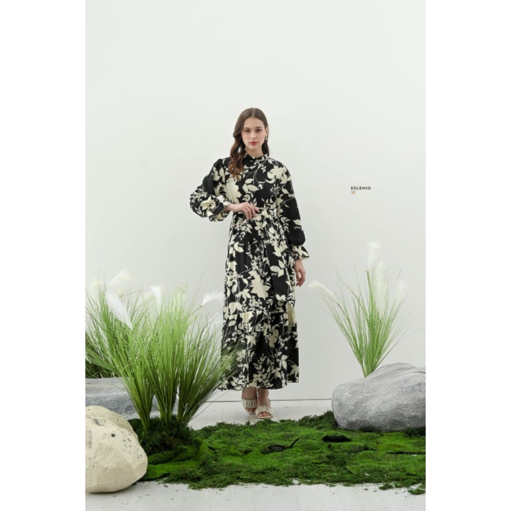 SOLEMIO MAXIDRESS / TERUSAN PANJANG / GAUN / GAMIS / BAJU MUSLIM MEWAH KATUN SIFON IMPORT