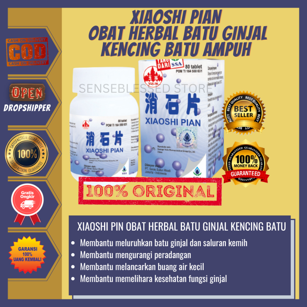 ORIGINAL OBAT BATU GINJAL KENCING BATU SALURAN KEMIH AMPUH OBAT HERBAL CINA XIAOSHI PIAN