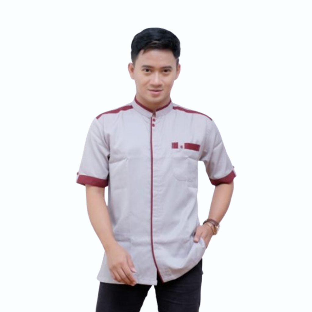 Santripexal - Koko Kurta Baju Koko Muslim Pria Lengan Pendek - Baju Koko Pria Cowok Keren