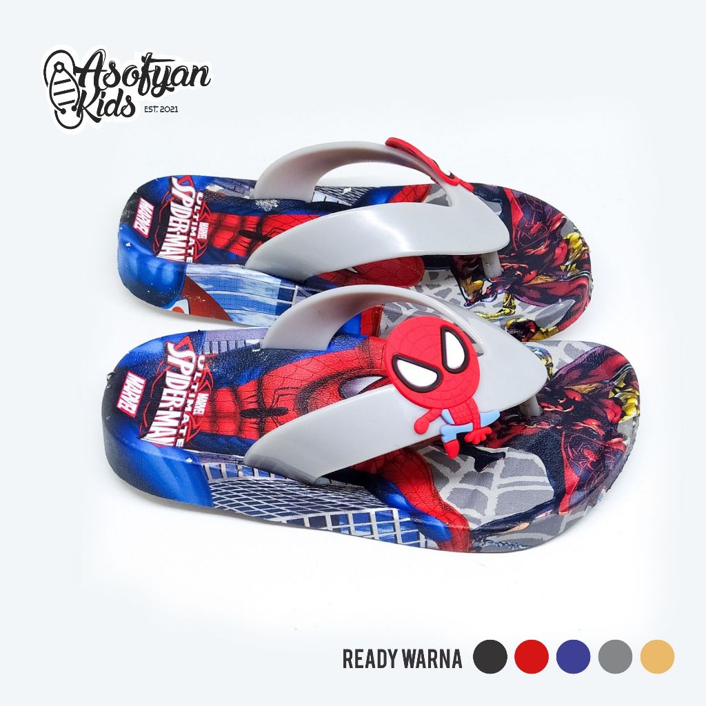 SENDAL ANAK LAKI-LAKI KARAKTER SPIDERMAN IMPORT JELLY