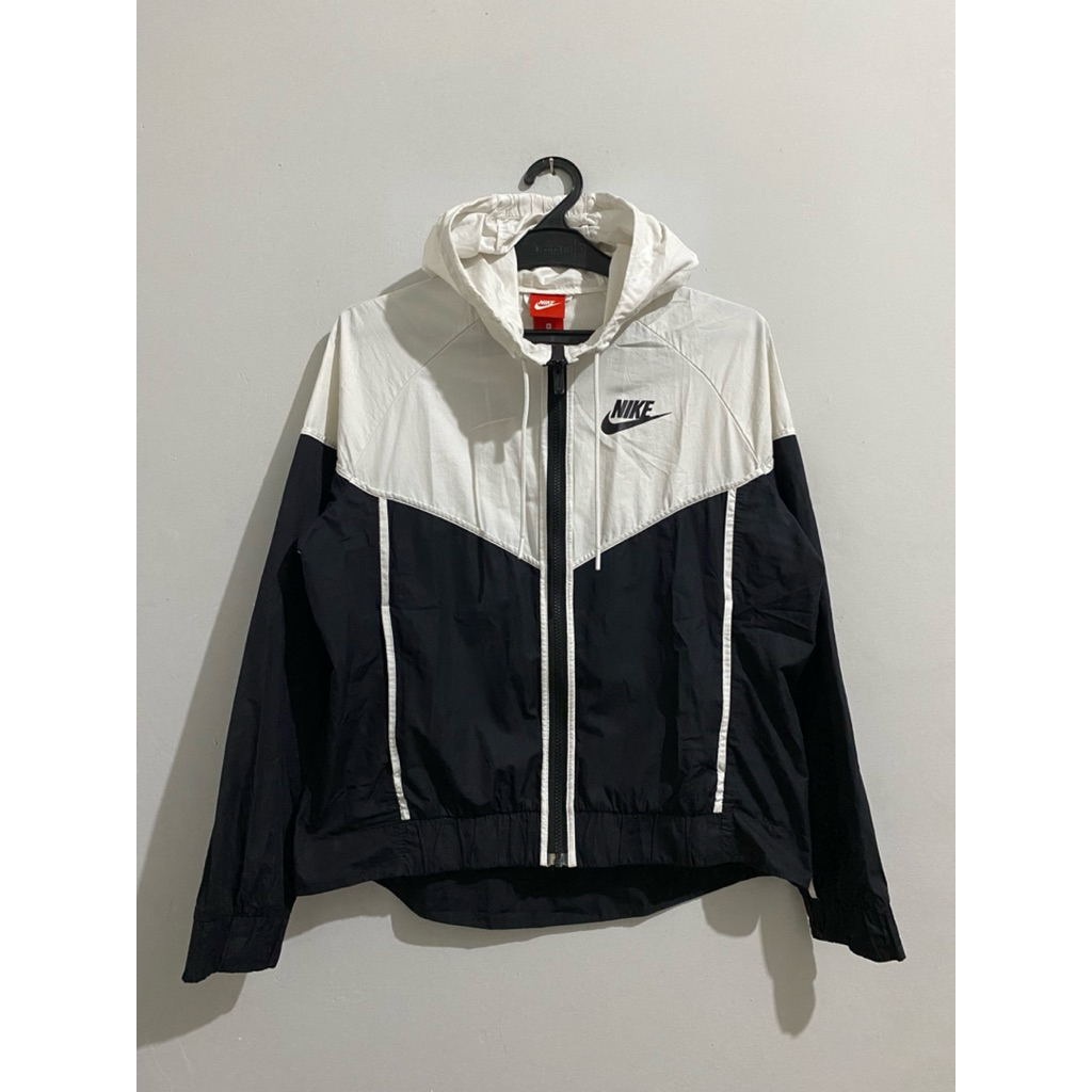 Jacket Nike Sports Windproof Colorblock Hooded Jacket Black-White Original