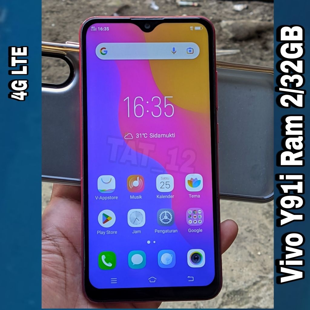 Vivo Y91i Ram 2GB Internal 32GB Sinyal 4G (LTE) Second Original Resmi Siap Pakai Normal Berkualitas 