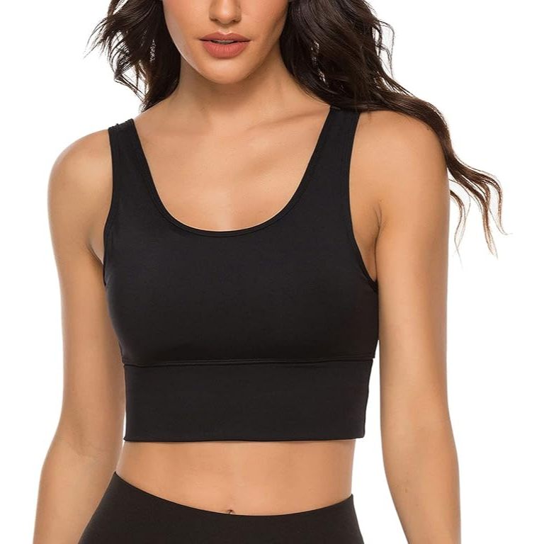 [PRELOVED] Sport Bra Hitam Semi Crop - Size Setara M