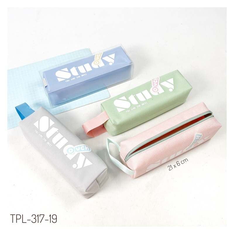 Kotak Pensil Aesthetic "STUDY" – Tempat Alat Tulis Korea Minimalis