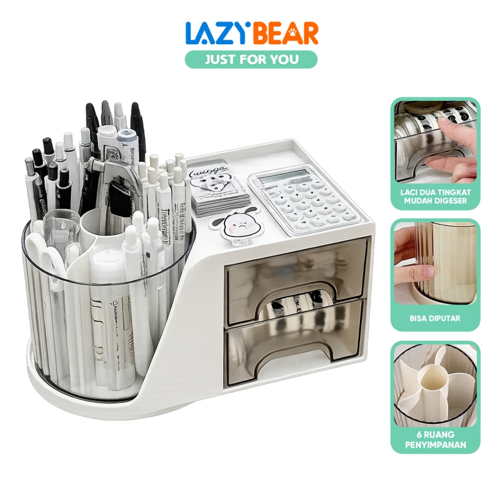 LAZY BEAR Rak Laci kotak pensil C34A Organizer stationery Kotak Pensil Meja Laci mini Kotak Alat Tul