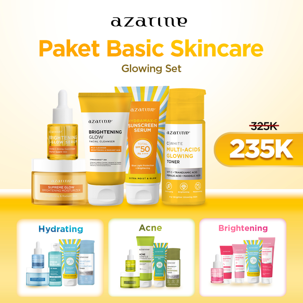 Azarine Skincare Series [5 PCS] Paket Lengkap Skincare BEST SELLER Mencerahkan Mengatasi Jerawat Dan