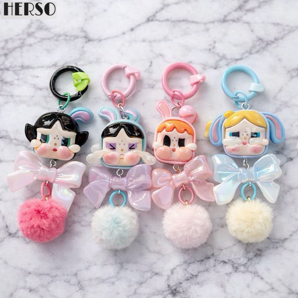 HERSO - Gantungan Hp Crybaby Bulu Lucu Phone Strap Tali Aksesories Tas