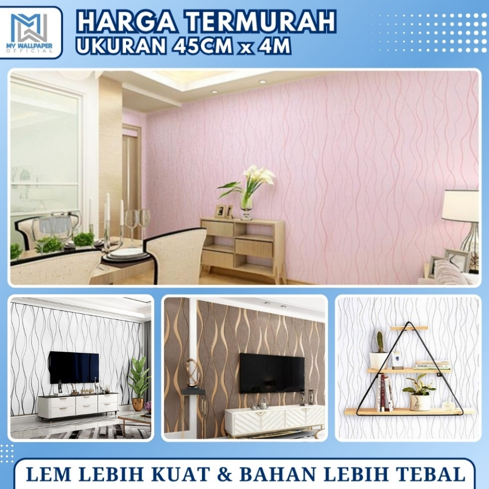 Wallpaper Dinding Kamar Tidur Polos Warna Pink Wallpaper Dinding Ruang Tamu Motif Gelombang Pink