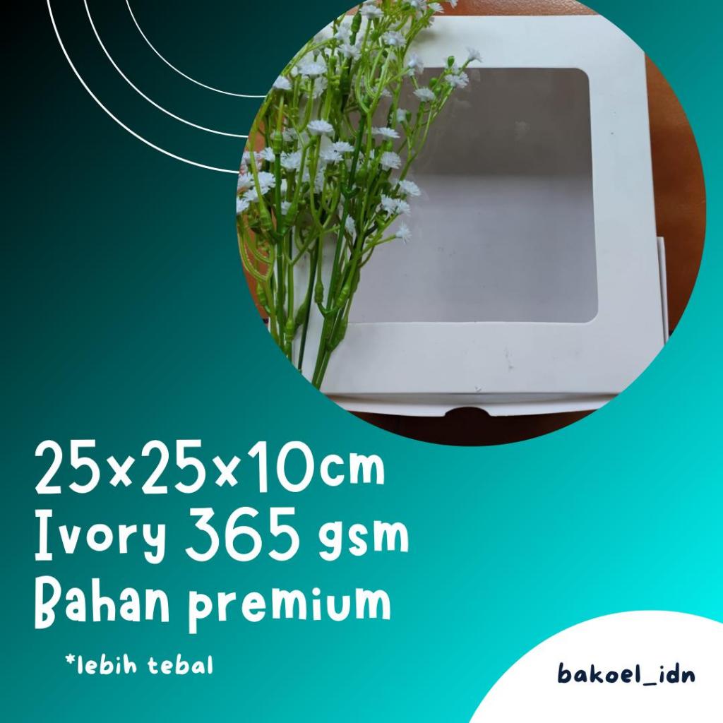 Kardus Kotak Dus Nasi Kemasan IVORY Putih Mika Laminasi Kue Tart Chiffon 25