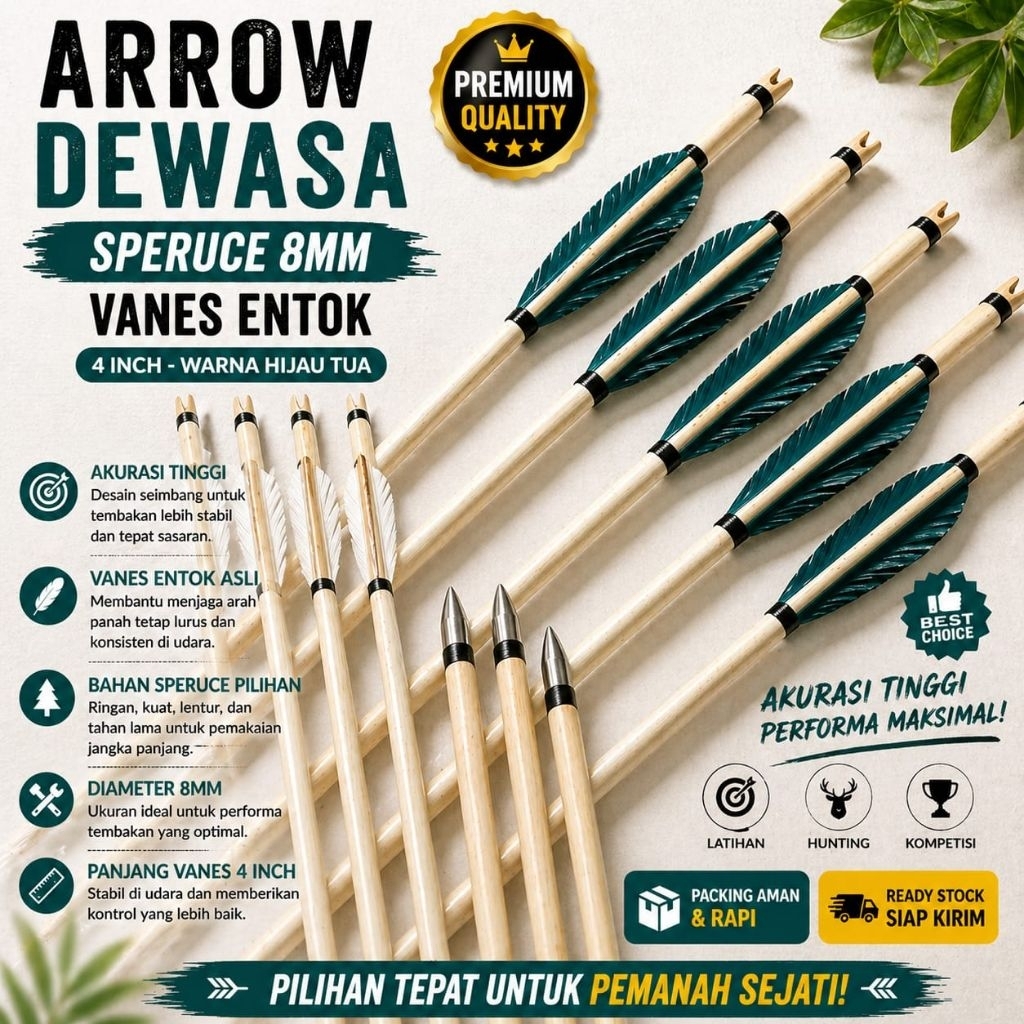 Arrow Dewasa Speruce Vanes Entok/6 Pcs