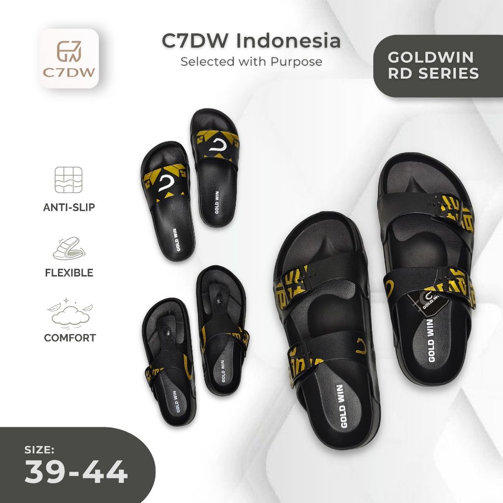 GOLDWIN RD SERIES Sandal Jepit Pria Pantai Jalan-Jalan Anti Selip Empuk Nyaman Lentur