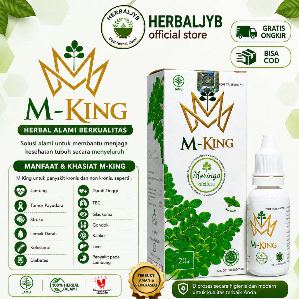 M-KING Herbal Tetes Premium  (Bantu Atasi Stroke, Diabetes, Kolesterol & Maag) | BPOM & Halal- Jamu 