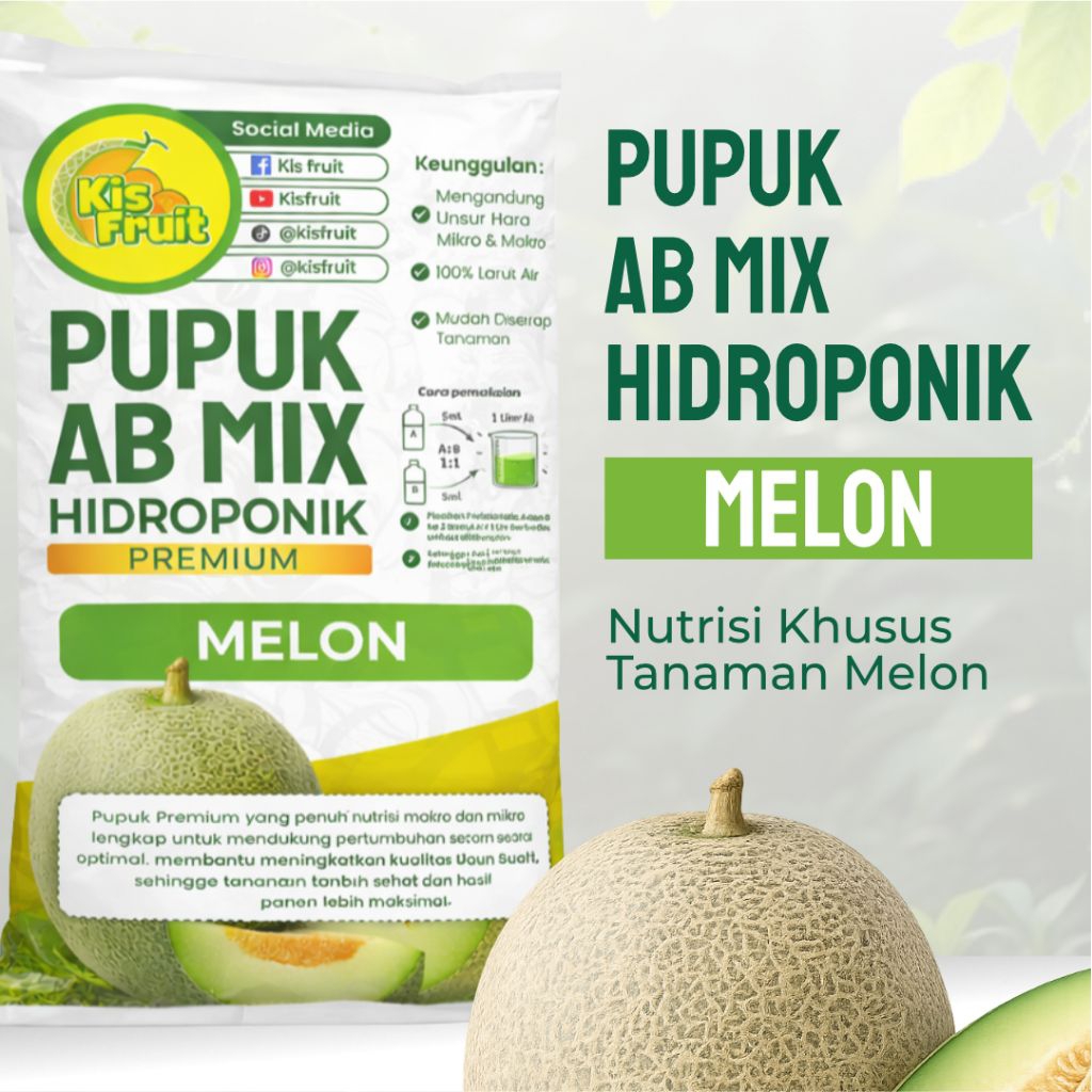 AB Mix Melon Nutrisi Hidroponik Pupuk Tanaman Melon Buah Optimal