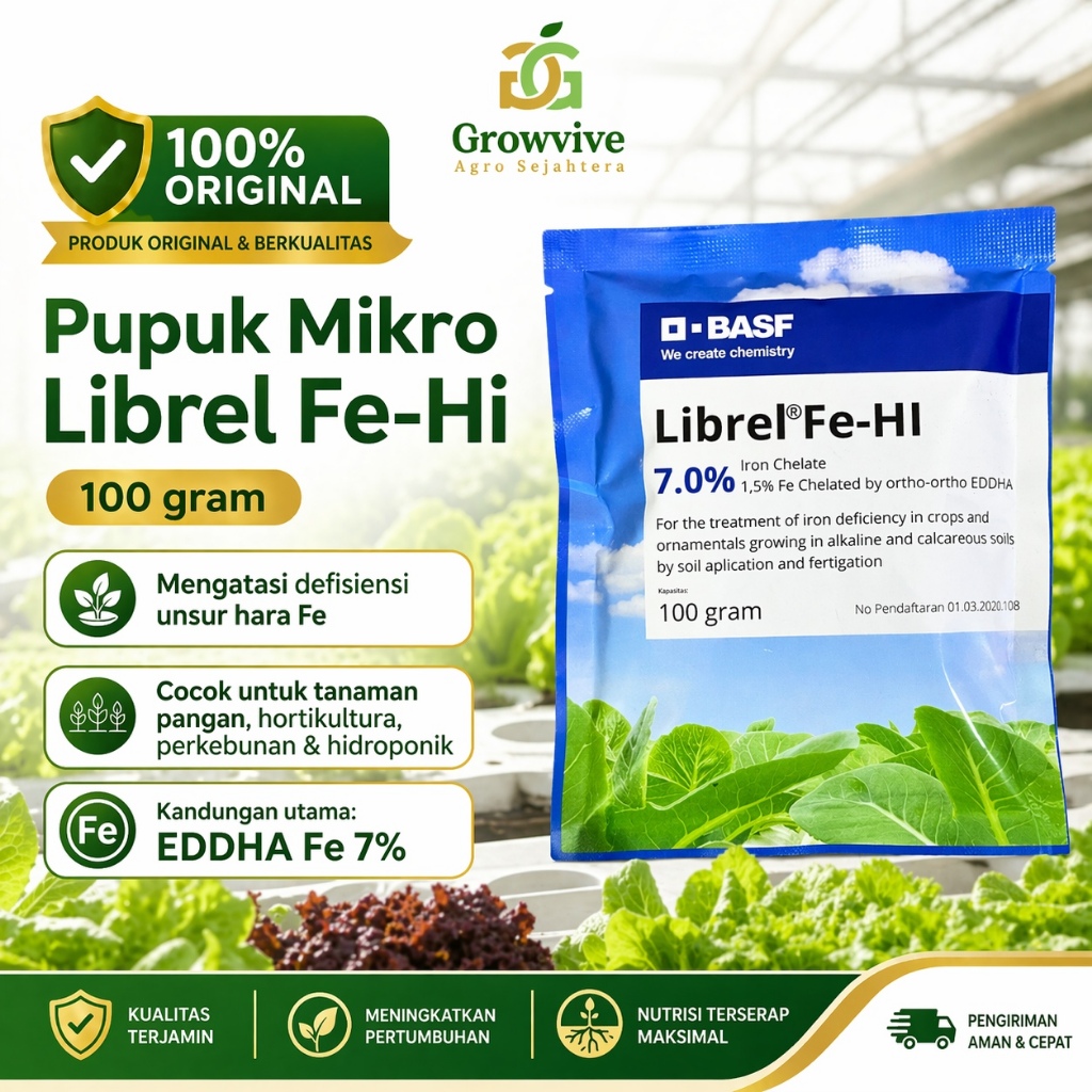 Pupuk Mikro Librel Fe-Hi (Fe EDDHA) 100 gram