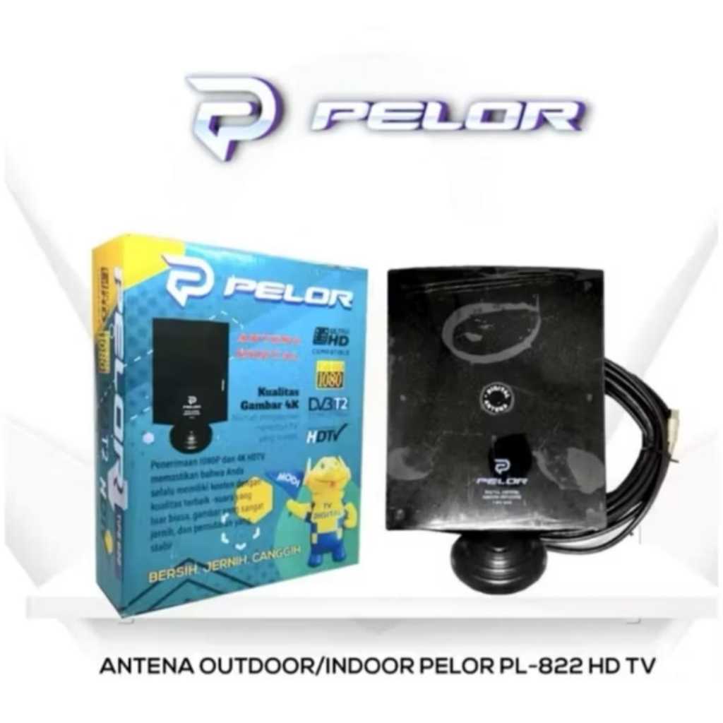 Antena TV Digital PELOR 822 TV DVB T2 - Penerimaan Full HD 1080P dan Ultra HD 4K HDTV, Kabel Coaxial