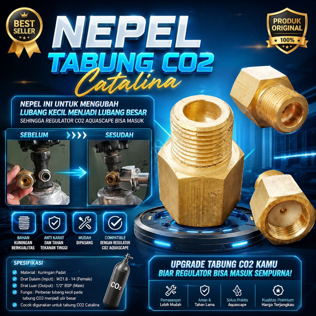 konverter Nepel tabung co2 catalina luxfer neple converter