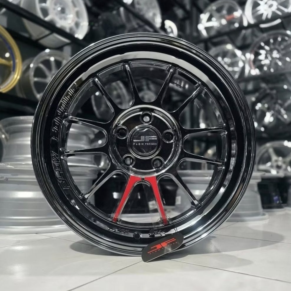 velg racing ring 17 BUZZ JF LUXURY BLACK CROME VENOM 5 FLOW FORMING LEBAR 8 ET 40 velg mobil R17 Ter