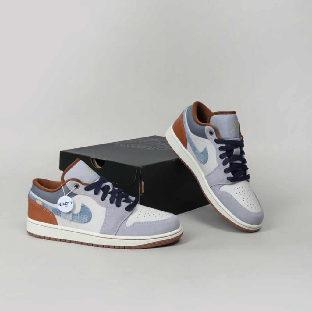Nike Air Jordan 1 Low SE Sashiko Phantom Blue Swoosh Denim