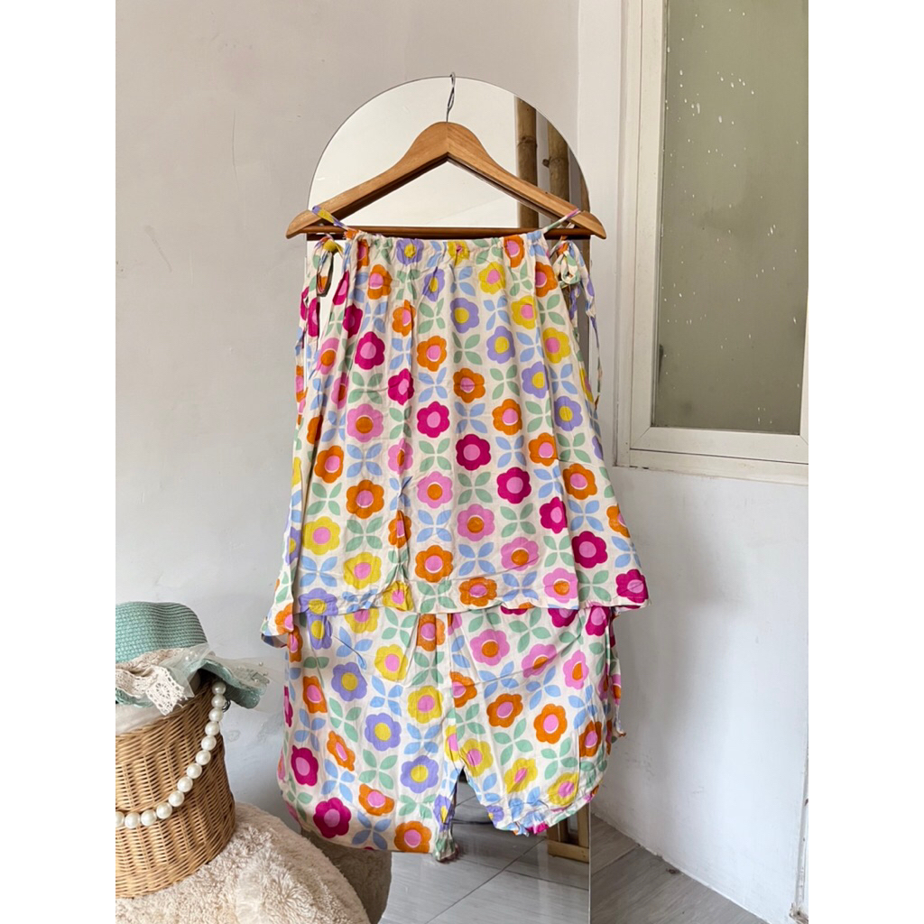 SET GEMES TANK TOP PIYAMA TALI BABYDOLL TANGTOP YUKENSI