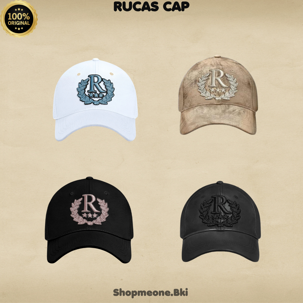 Rucas Crown Cap - Black Leather, Blue, Cream Pink