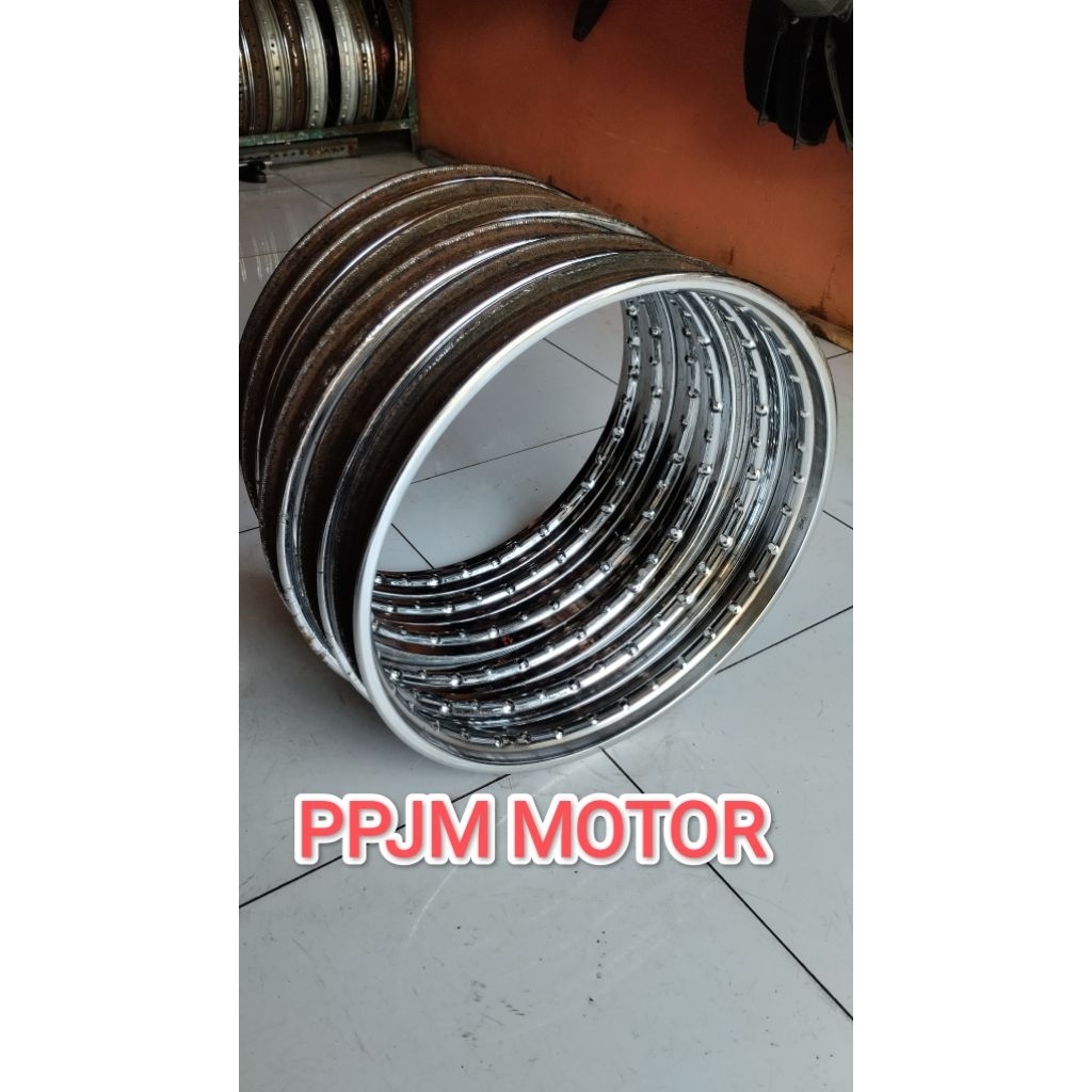 VELG PELEK DID/HM BESI CHROME RING 17/14 {120-140-160-185-215-250} BEKAS SECOND ORIGINAL COPOTAN