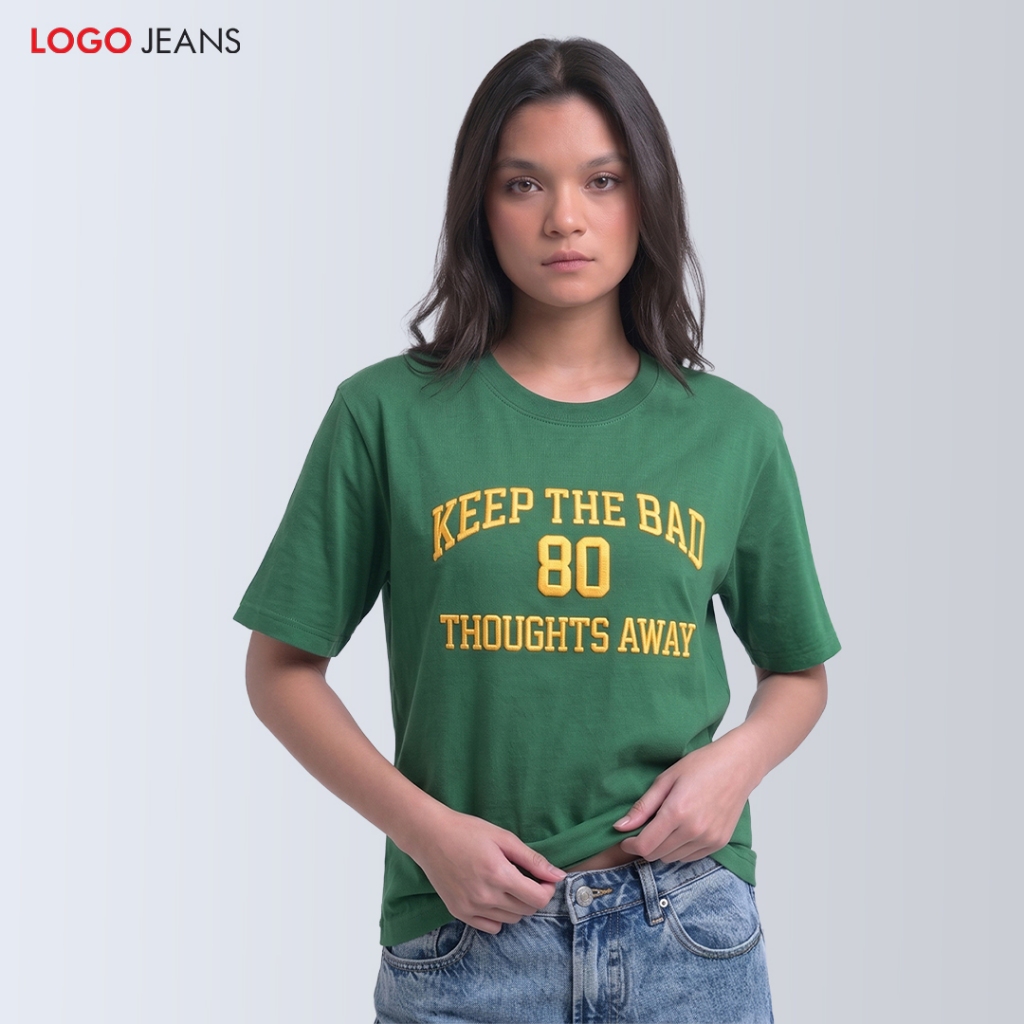 Logo Jeans Kaos Wanita Regular Jovanka Green 12807L4GN