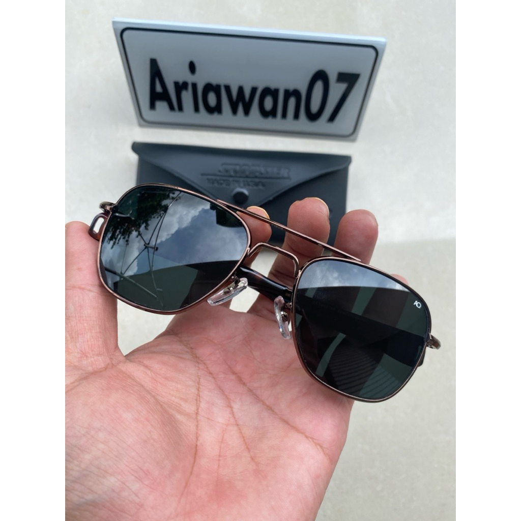kacamata pilot ao american optical usa frame coklat kaca hitam sz 54