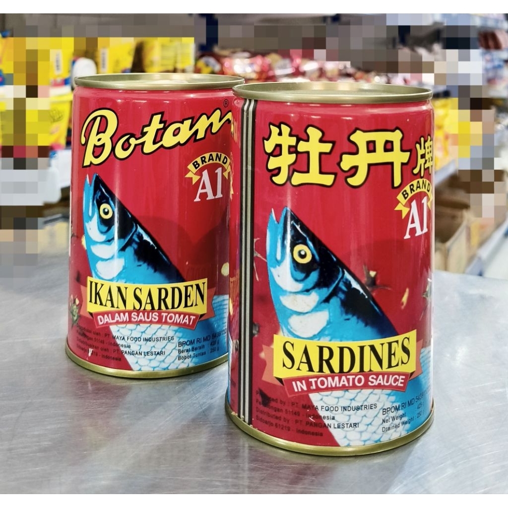Botan Sarden A1 425gr dalam saus tomat/Sarden Botan 425gr/Sarden Botan 425gr