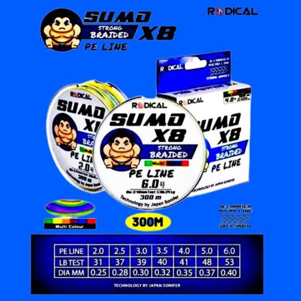 PE SUMO X8 300 M MULTI COLOUR