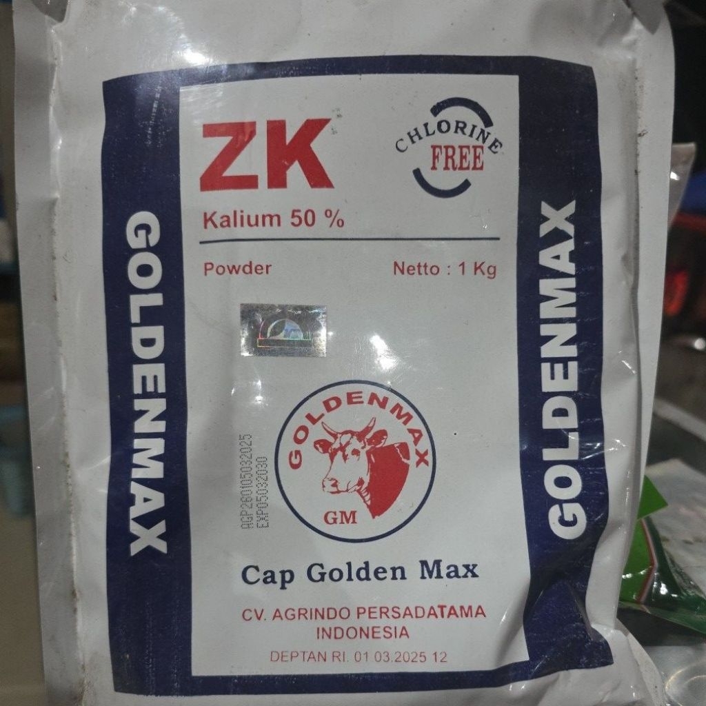 ZK kalium 50% pupuk cap golden max 1kg