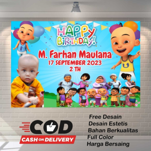 Backdrop Ulang Tahun Badut Lucu 150x100cm Bisa Custom Foto Anak