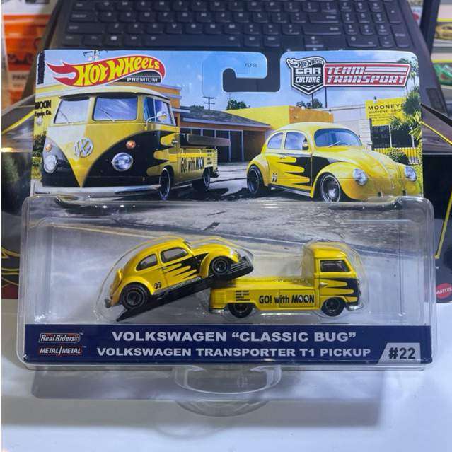 Team Transport #22 Moon Eyes Volkswagen "Classic Bug" VW Transporter T1 Pickup