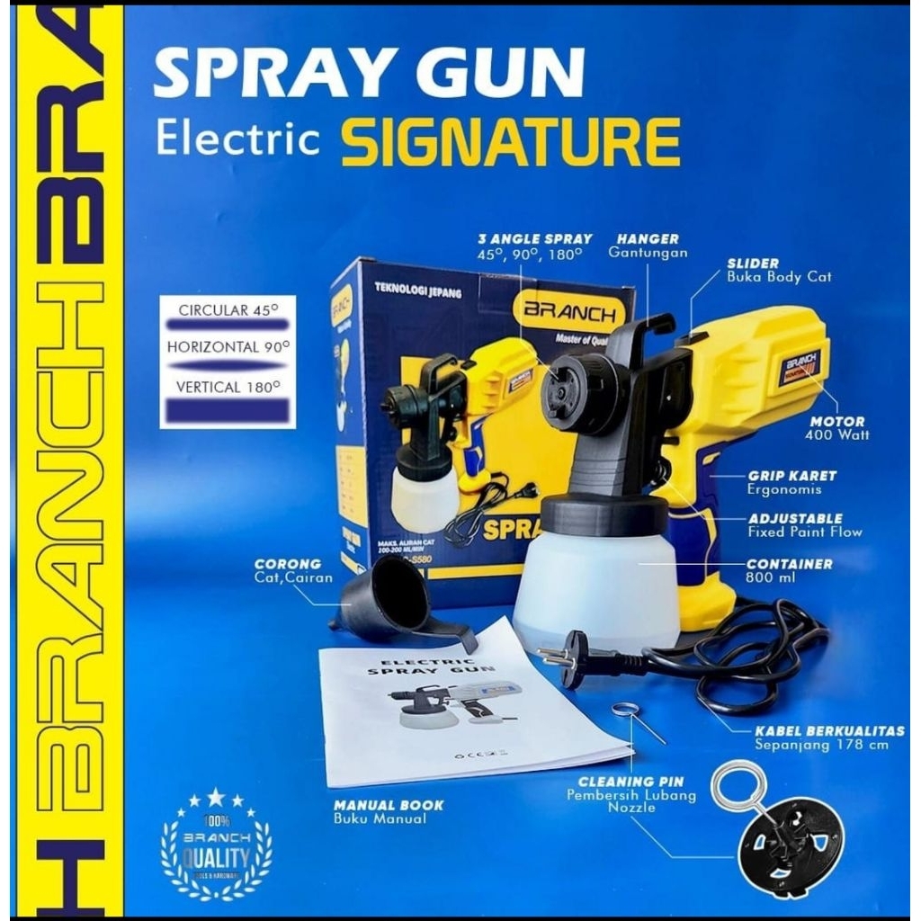 SPRAY GUN CAT LISTRIK BRANCH, / spray gun cat listrik