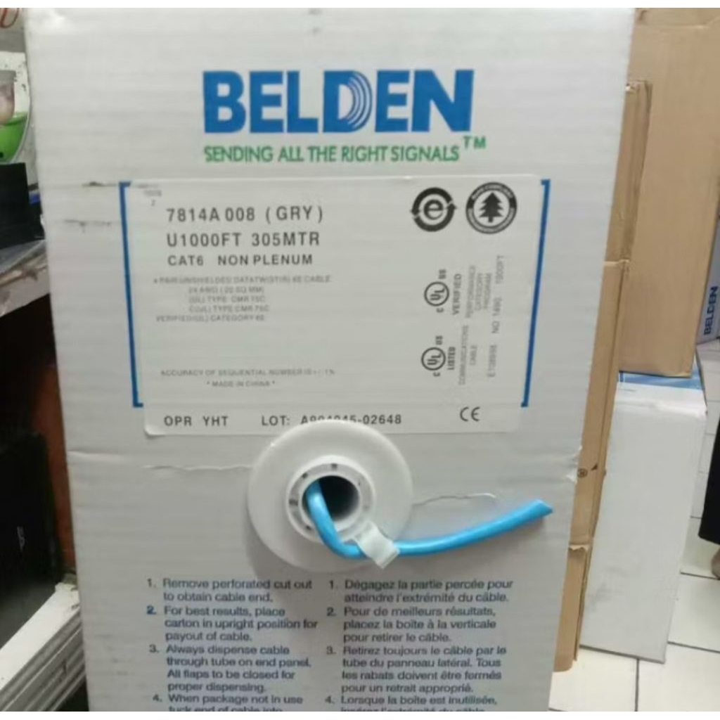 BELDEN 7814A Cat6 23AWG / Kabel LAN UTP Cat 6 Biru 1Roll/305M