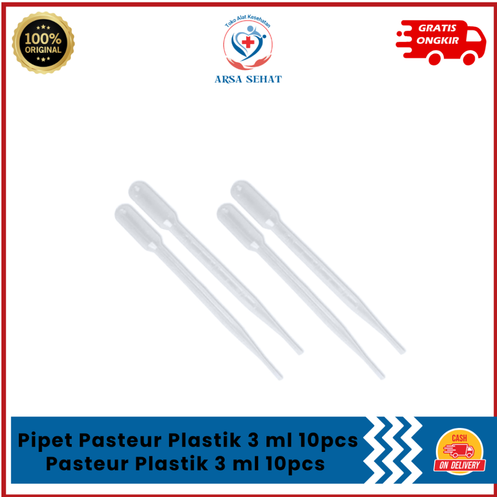 Pipet Pasteur Plastik 3 ml 10pcs  Pasteur Plastik 3 ml 10pcs / Pasteur Dropping Pipette 3ml / Pipet 