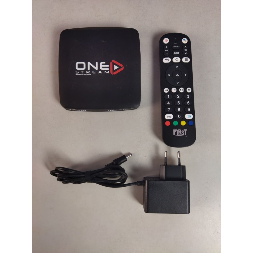 Set Top Box Android Smart TV One Stream DensTv CBM 8GB Root Unlock Full Aplikasi Wifi Voice Remote