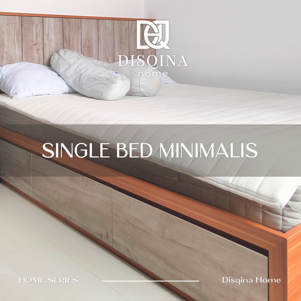 Ranjang Dipan Single Bed Minimalis dengan Laci Penyimpanan