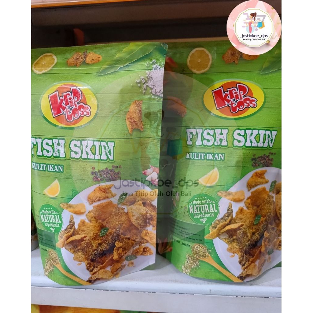 FISH SKIN CHIPS ORIGINAL "KRIP TOSS" OLEH OLEH ASLI KHAS BALI + BUBBLE WRAP