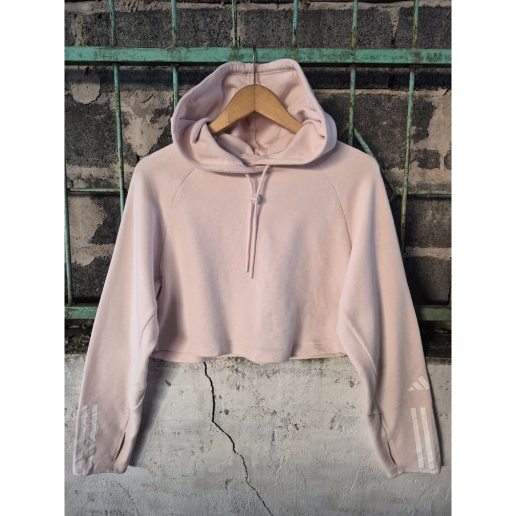 JACKET HOODIE/ CROP HODIE ADIDAS WOMEN BABY PINK SZ  M FIT L