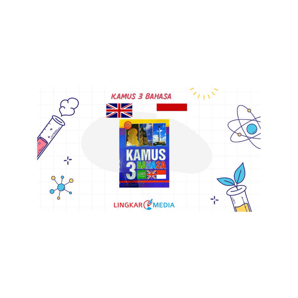 Kamus 3 Bahasa - Kamus Bahasa Arab-Inggris-Indonesia Bergambar untuk Anak, 128 Halaman