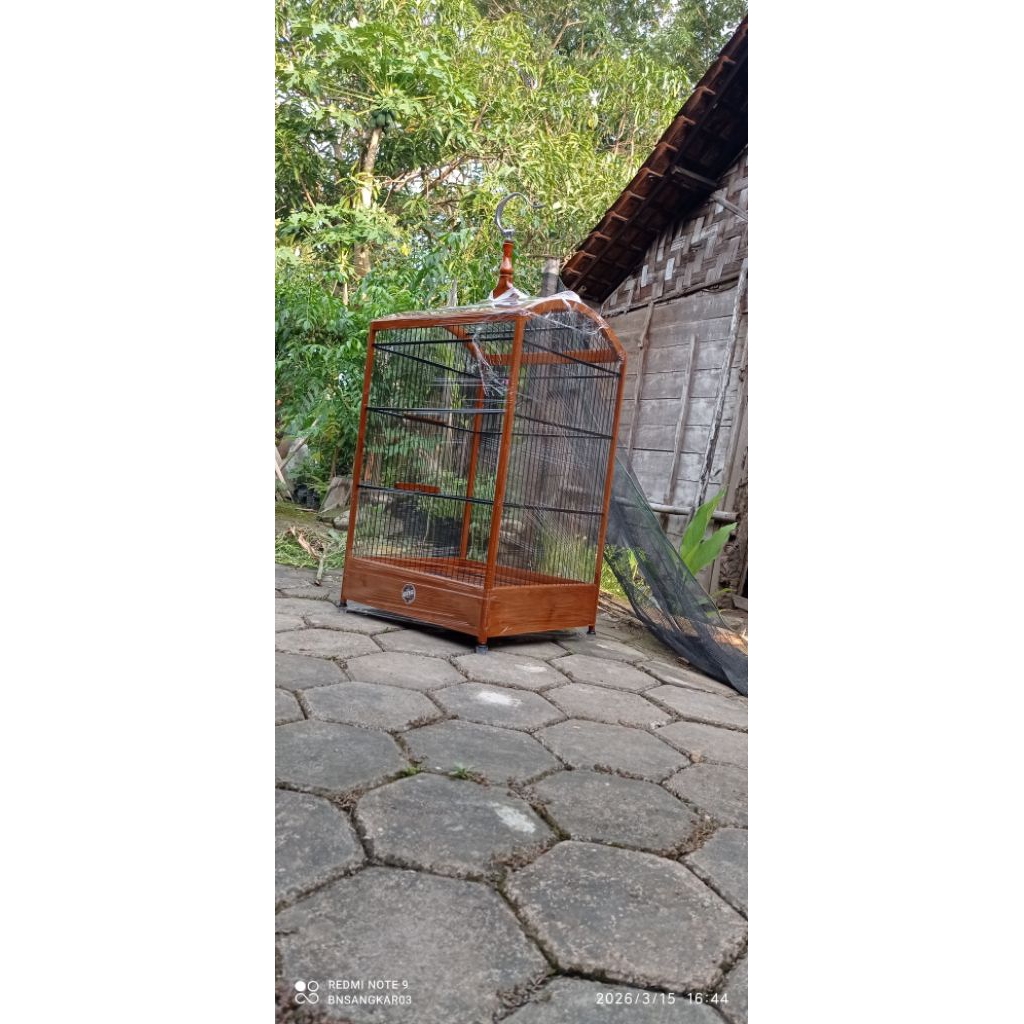 SANGKAR BURUNG MODEL TIANG OVAL TIMBUL