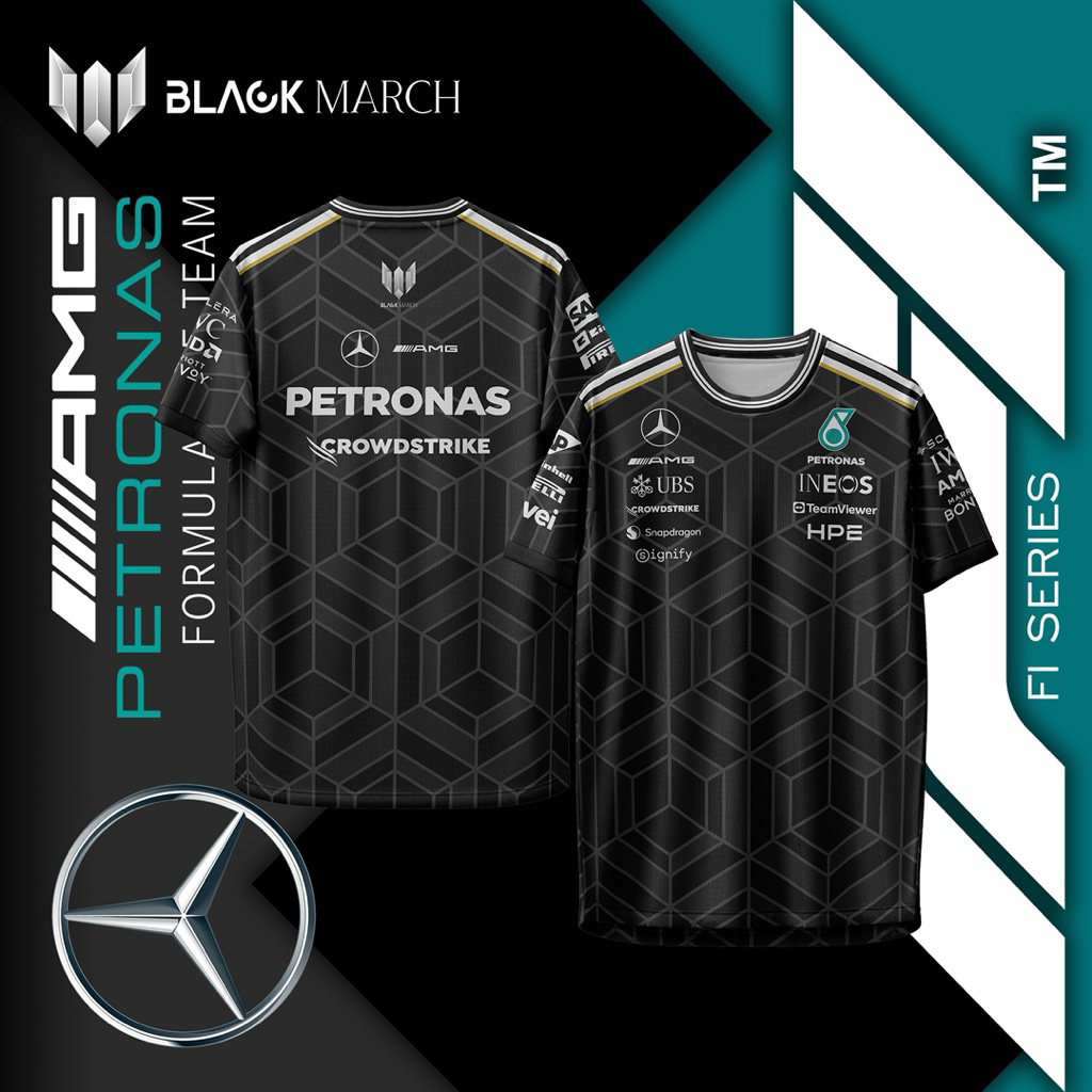 BLACKMARCH MERCEDES HITAM - JERSEY MERCEDES AMG PETRONAS F1 2026 HITAM