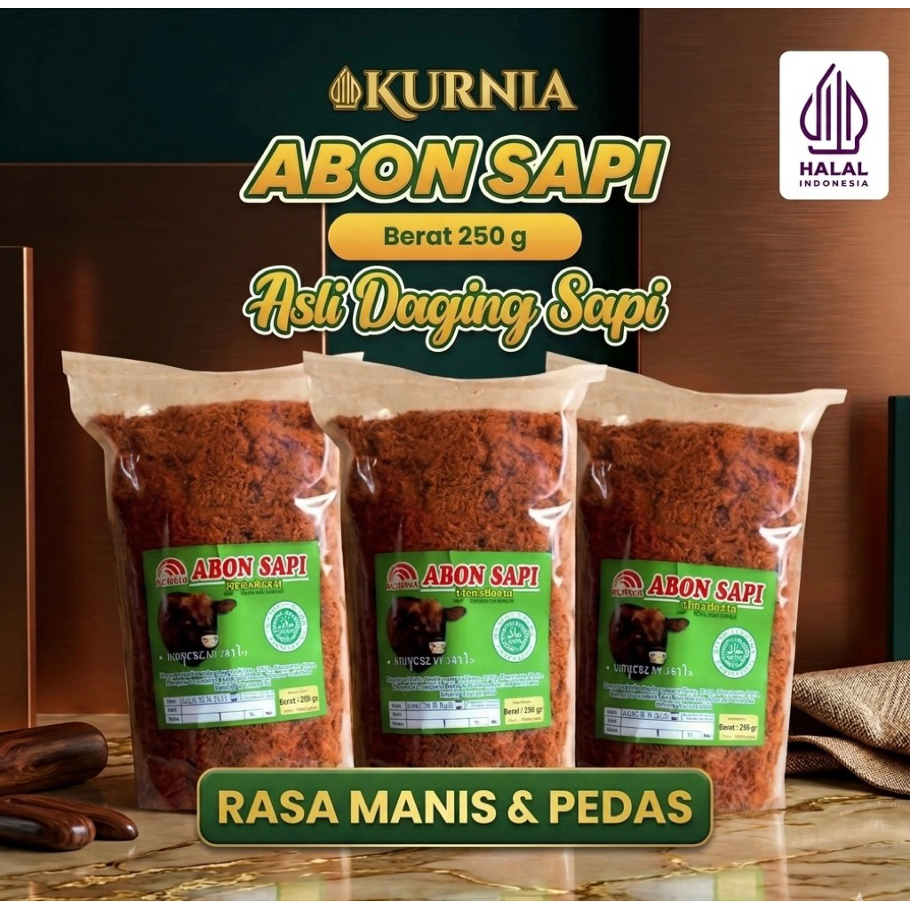 ABON SAPI PEDAS 100% Daging asi (250 gram)